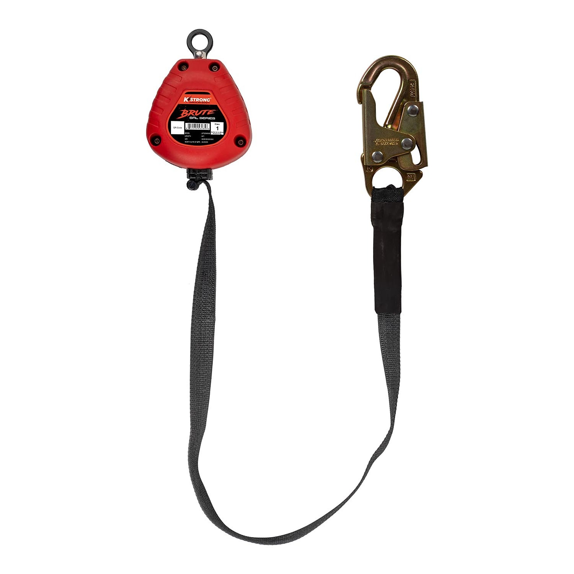 KStrong Brute Self-Retracting Lifeline — 9ft., Hi-Abrasion Resistant Webbing, Forged Snap Hook, Dorsal Connector, 310-Lb. ANSI Capacity, Model# UFS359506S